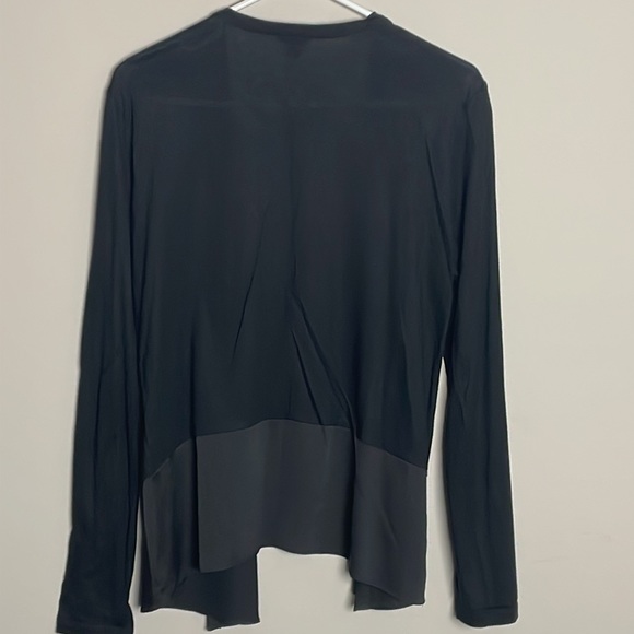 Ann Taylor Black Open Long Sleeve Block Hem Cardigan- Medium - Picture 2 of 11